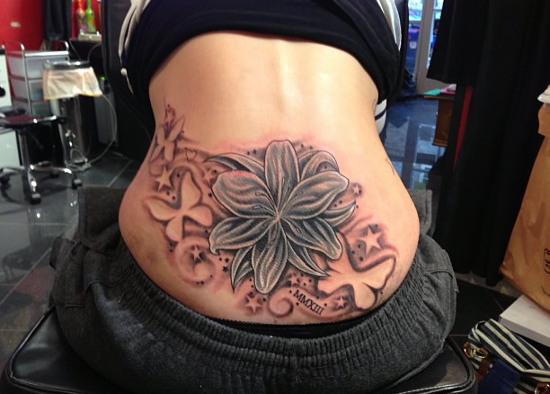 Lower back tattoo