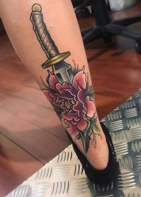 Dagger Rose Tattoo